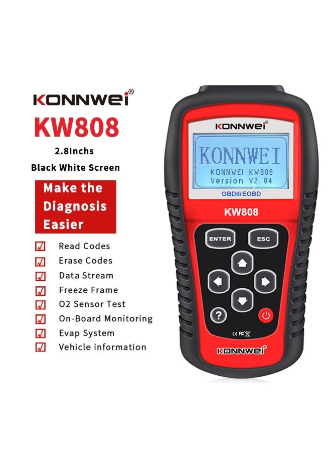 Konnwei KW808  OBDII EOBD scanner car code reader tester diagnostic - Image 3
